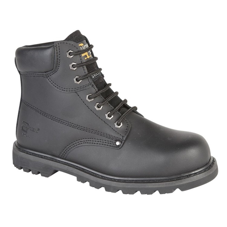 Black Leather Padded Safety Boot M124A